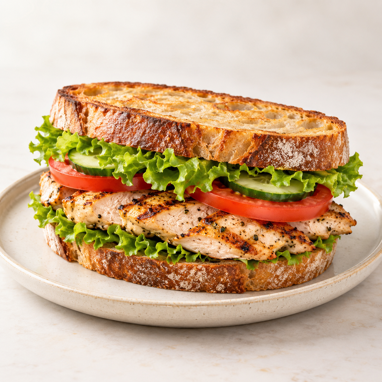 Sándwich de pollo a la plancha